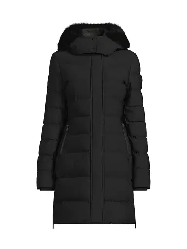 Moose Knuckles Women's Nyluxe Watershed 3 Shearling-Trim Hooded Down Parka | Thumbnail 1