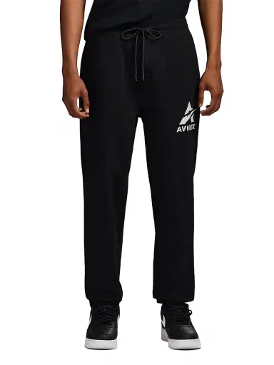 AVIREX Men's Core Stacked Logo Jogger Sweatpants - Black | Thumbnail 3