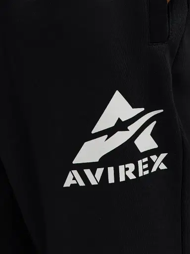AVIREX Men's Core Stacked Logo Jogger Sweatpants - Black | Thumbnail 7