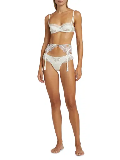 Kiki de Montparnasse Women's Lace Inset Balconette Bra - Ivory - Size 36D | Thumbnail 2 Kiki de Montparnasse Women's Lace Inset Balconette Bra - Ivory - Size 36D | Thumbnail 2