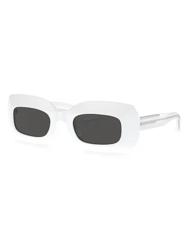 Khaite x Oliver Peoples Women's 49MM Rectangular Sunglasses - White Dark Grey