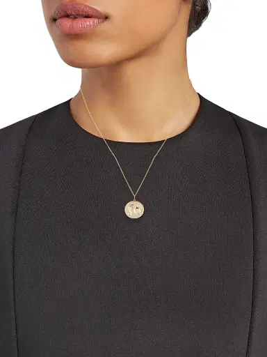Sydney Evan Women's 14K Yellow Gold & Diamond Zodiac Medallion Pendant Necklace - Aquarius | Thumbnail 2