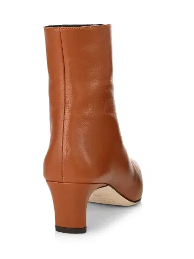 Staud Women's Wally Leather Ankle Boots - Tan - Size 5.5 | Thumbnail 3