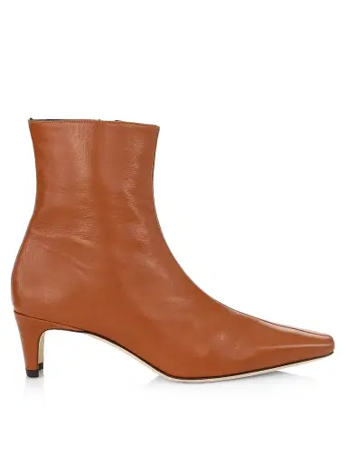 Staud Women's Wally Leather Ankle Boots - Tan - Size 5.5 | Thumbnail 1