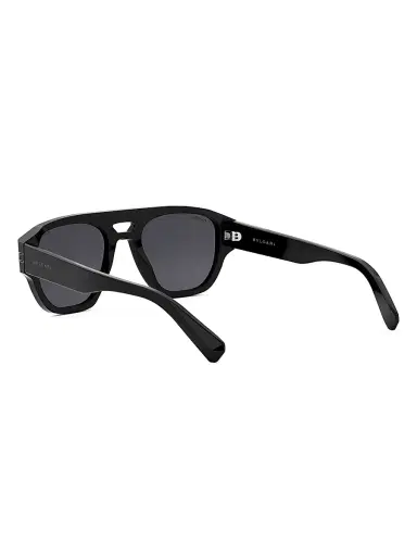 BVLGARI Men's B. Zero1 53MM Pilot Sunglasses - Shiny Black | Thumbnail 4