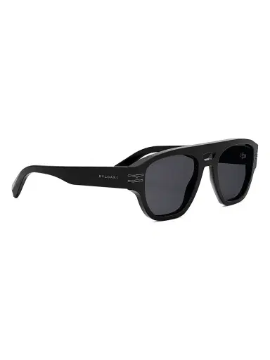BVLGARI Men's B. Zero1 53MM Pilot Sunglasses - Shiny Black | Thumbnail 8