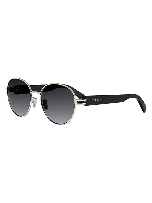 BVLGARI Men's B. Zero1 55MM Round Sunglasses - Rose Gold Gradient Smoke