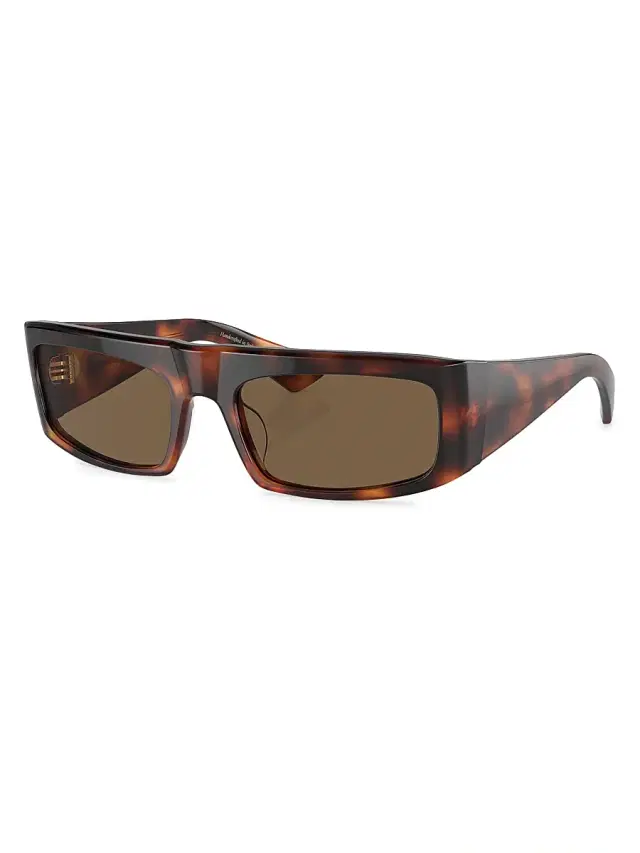 Khaite x Oliver Peoples Women's 56MM Rectangular Sunglasses - Havana Brown