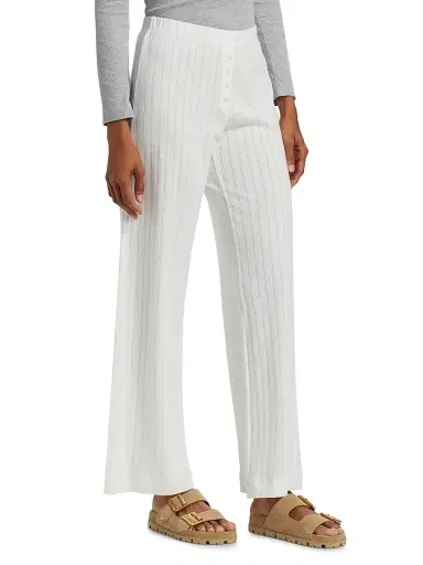 LESET Women's Boxer Rib-Knit Pants - White - Size XL | Thumbnail 4 LESET Women's Boxer Rib-Knit Pants - White - Size XL | Thumbnail 4