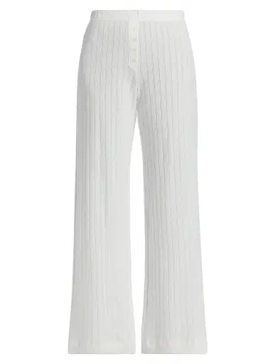 LESET Women's Boxer Rib-Knit Pants - White - Size XL | Thumbnail 1 LESET Women's Boxer Rib-Knit Pants - White - Size XL | Thumbnail 1