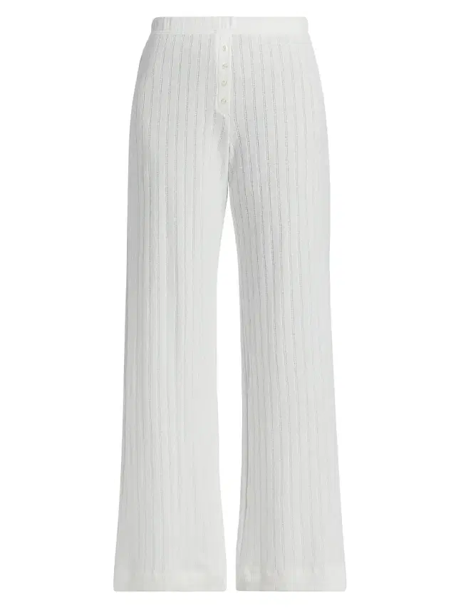 Leset Women's Boxer Rib-Knit Pants - White
