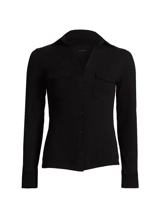 Women's Liam Cotton Shirt - Jet Black