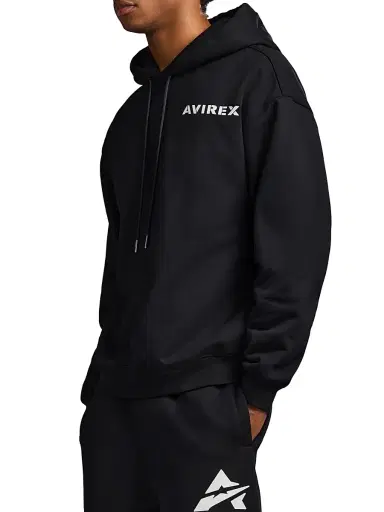 Avirex Men's Core Stacked Logo Hoodie | Thumbnail 5 Avirex Men's Core Stacked Logo Hoodie | Thumbnail 5