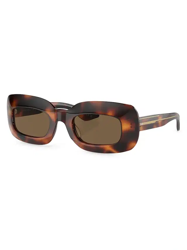 Khaite x Oliver Peoples Women's 49MM Rectangular Sunglasses - Havana Brown