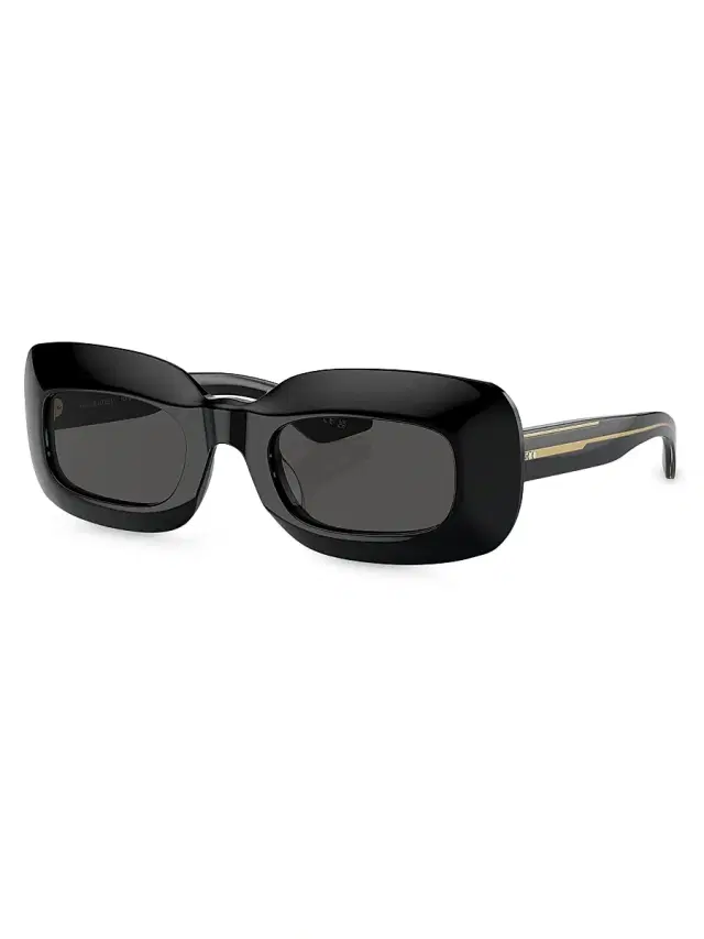 Khaite x Oliver Peoples Women's 49MM Rectangular Sunglasses - Black Dark Grey