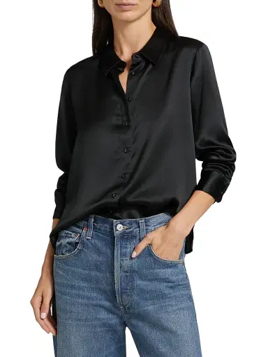 Cami NYC Women's Crosby Silk Blouse - Black - Size Medium | Thumbnail 3