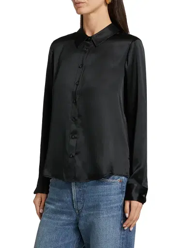 Cami NYC Women's Crosby Silk Blouse - Black - Size Medium | Thumbnail 4