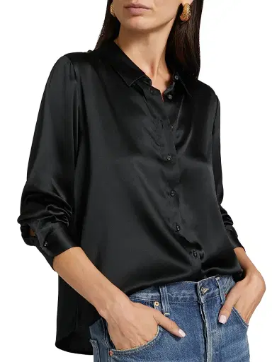 Cami NYC Women's Crosby Silk Blouse - Black - Size Medium | Thumbnail 6