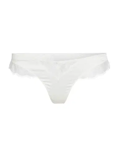 Kiki de Montparnasse Women's Lace Inset Thong - Ivory - Size Large | Thumbnail 1