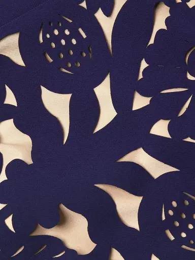 Shani Women's Floral Crepe Laser-Cut Sheath Dress - Navy | Thumbnail 6 Shani Women's Floral Crepe Laser-Cut Sheath Dress - Navy | Thumbnail 6