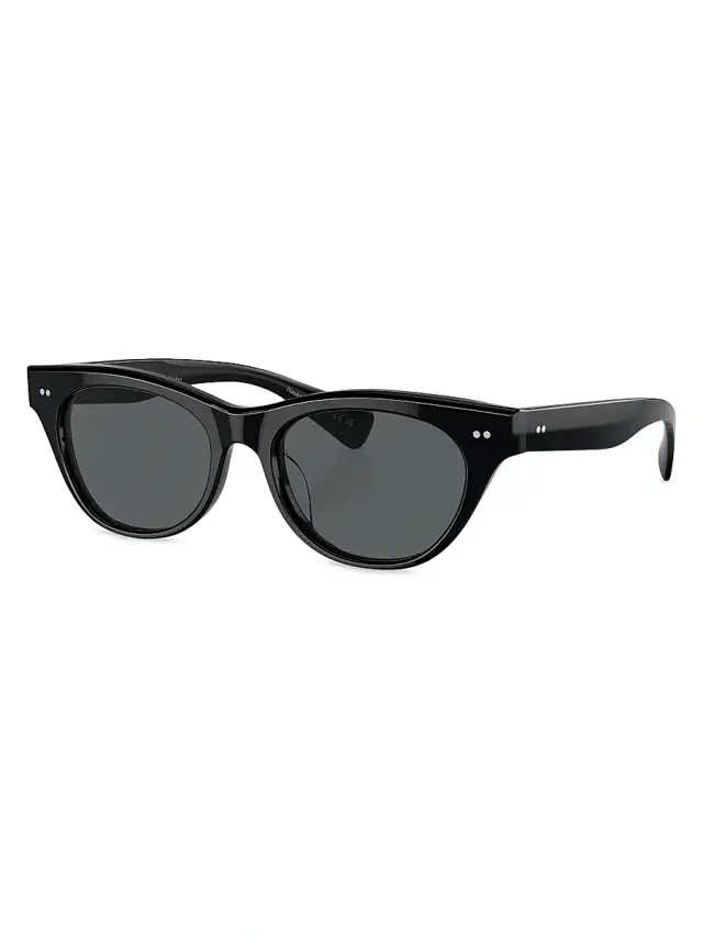Oliver Peoples Women's Avelin 52MM Cat-Eye Sunglasses - Black Dark Grey