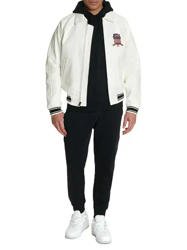 Avirex Men's Icon Leather Jacket - Snow White - Size Small | Thumbnail 2