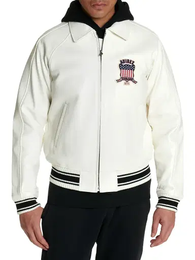 Avirex Men's Icon Leather Jacket - Snow White - Size Small | Thumbnail 3