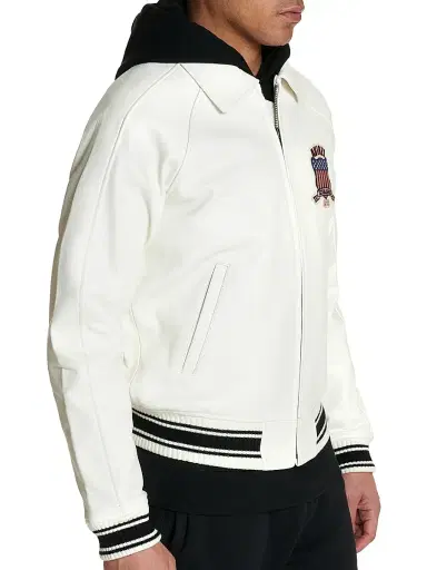 Avirex Men's Icon Leather Jacket - Snow White - Size Small | Thumbnail 6