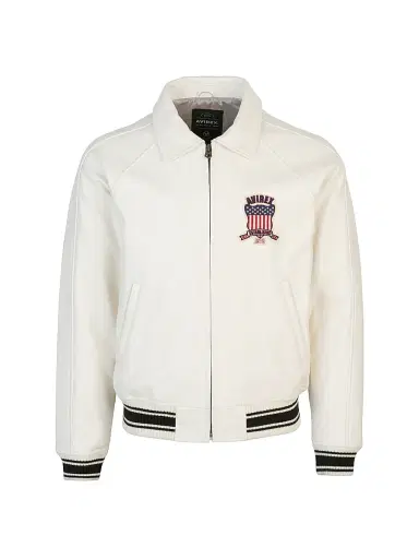 Avirex Men's Icon Leather Jacket - Snow White - Size Small | Thumbnail 1