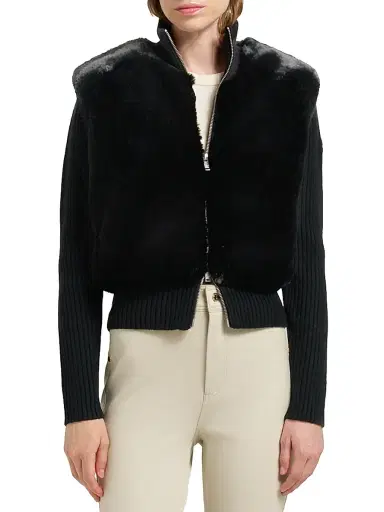 Moose Knuckles Women's Dua Bunny Wool-Cashmere Zip Cardigan | Thumbnail 4 Moose Knuckles Women's Dua Bunny Wool-Cashmere Zip Cardigan | Thumbnail 4