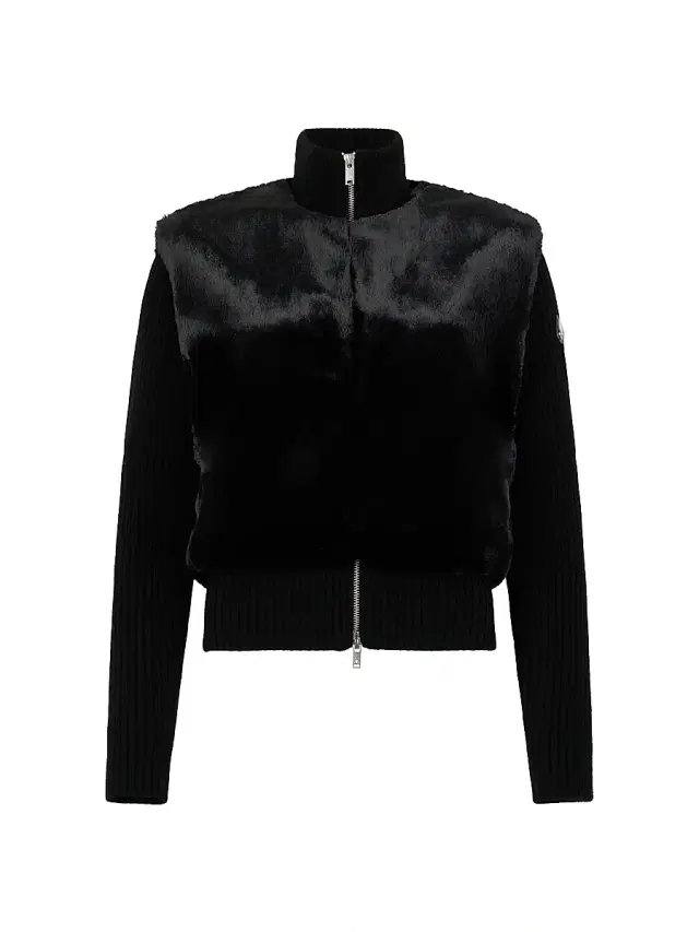 Moose Knuckles Women's Dua Bunny Wool-Cashmere Zip Cardigan - Black