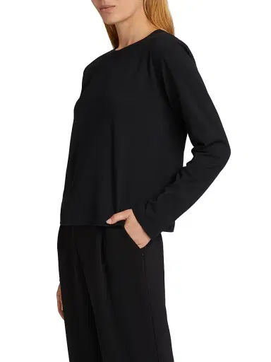 Leset Women's Margo Cotton Long-Sleeve T-Shirt - Black | Thumbnail 4 Leset Women's Margo Cotton Long-Sleeve T-Shirt - Black | Thumbnail 4