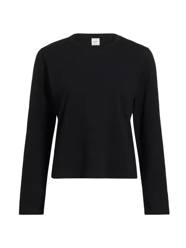 Leset Women's Margo Cotton Long-Sleeve T-Shirt - Black | Thumbnail 1 Leset Women's Margo Cotton Long-Sleeve T-Shirt - Black | Thumbnail 1