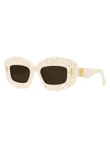 Loewe Men's Anagram Starry Night 49MM Rectangular Sunglasses - Shiny Ivory Smoke | Thumbnail 2 Loewe Men's Anagram Starry Night 49MM Rectangular Sunglasses - Shiny Ivory Smoke | Thumbnail 2
