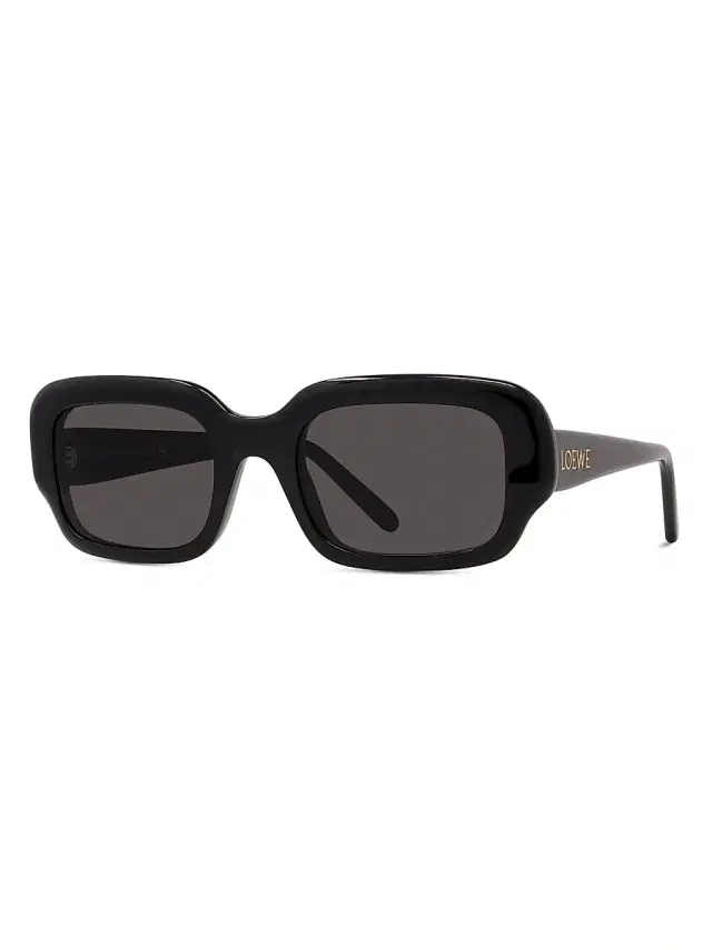 LOEWE Men's Slim 54MM Rectangular Sunglasses - Black Gold Black