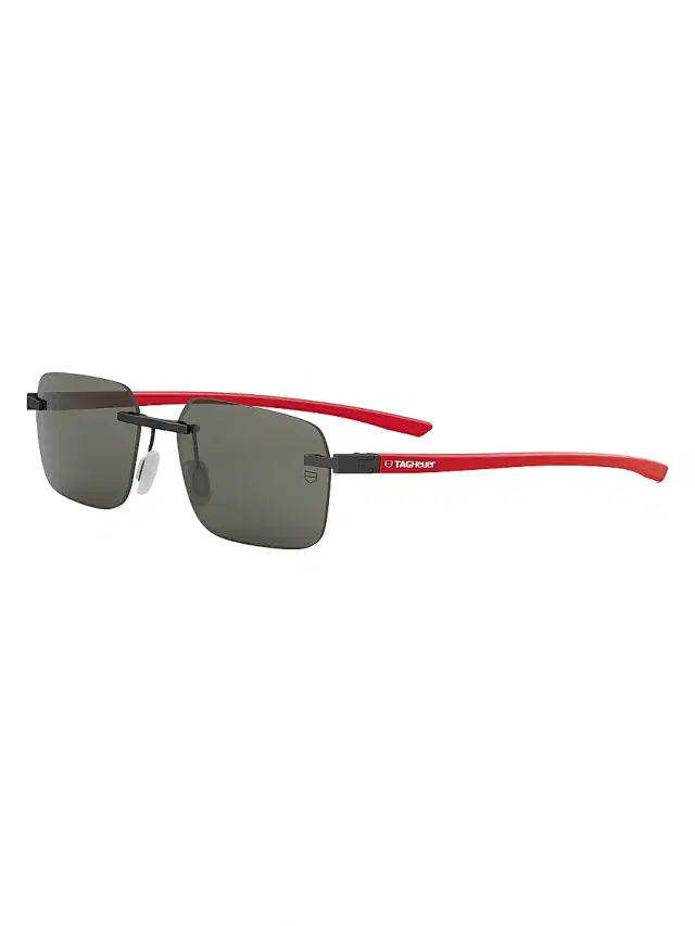 TAG Heuer Men's Essential 56MM Rectangular Sunglasses - Matte Black Smoke
