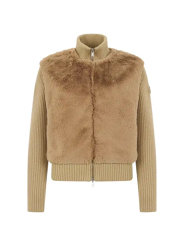 Moose Knuckles Women's Dua Bunny Wool-Cashmere Zip Cardigan - Champagne