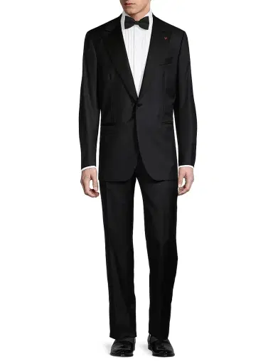 Isaia Men's Sanita Two-Button Wool Tuxedo - Navy | Thumbnail 2