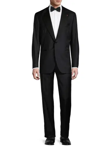 Isaia Men's Sanita Two-Button Wool Tuxedo - Navy | Thumbnail 3