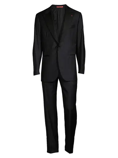 Isaia Men's Sanita Two-Button Wool Tuxedo - Navy | Thumbnail 1