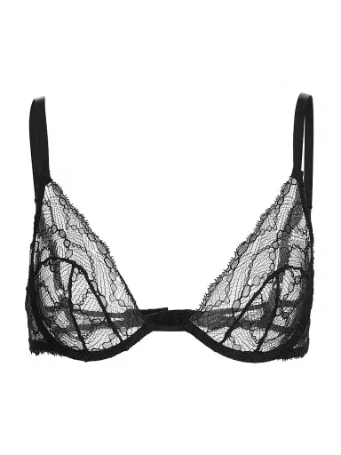 Kiki de Montparnasse Women's Mon Cheri Sheer Lace Demi Bra - Black - Size 36C | Thumbnail 1
