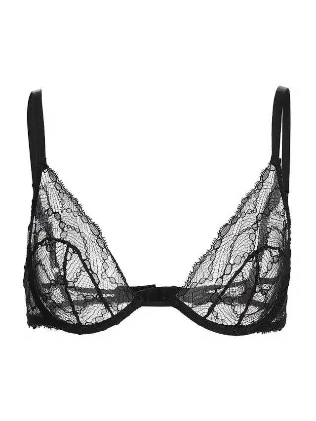 Kiki de Montparnasse Women's Mon Cheri Sheer Lace Demi Bra - Black