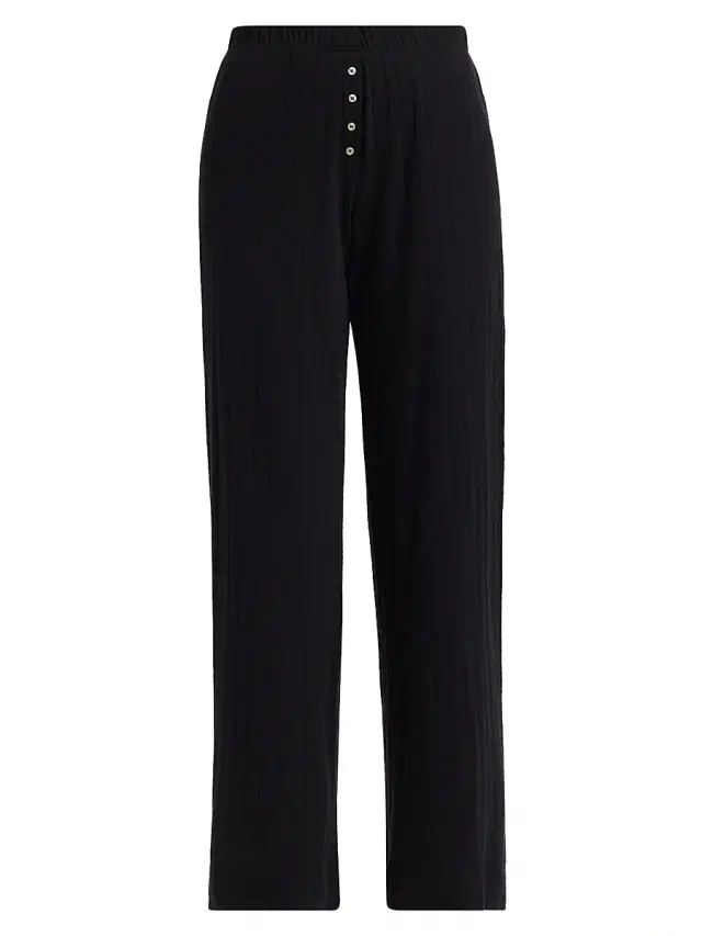 Leset Women's Boxer Rib-Knit Pants - Black
