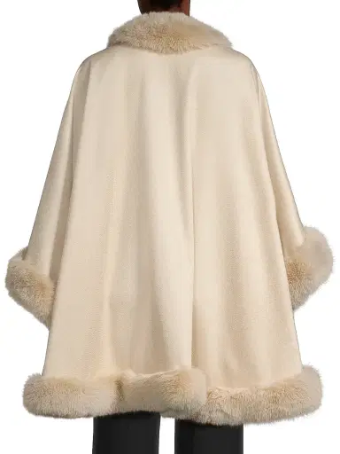 Sofia Cashmere Women's Faux Fur & Cashmere U-Cape | Thumbnail 5 Sofia Cashmere Women's Faux Fur & Cashmere U-Cape | Thumbnail 5