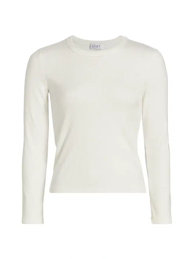 Leset Women's Kelly Long-Sleeve Slim-Fit T-Shirt - White