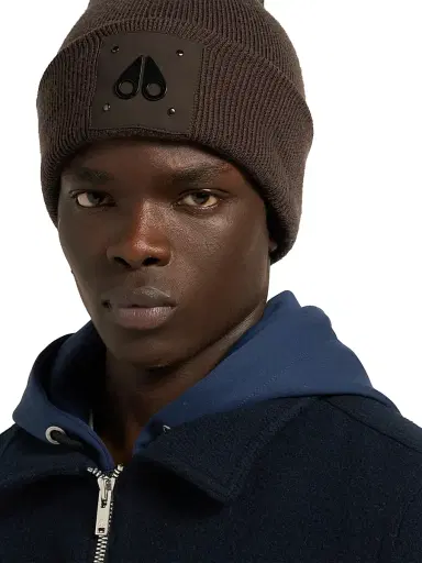 Moose Knuckles Men's Neige Wool Beanie - Espresso | Thumbnail 2