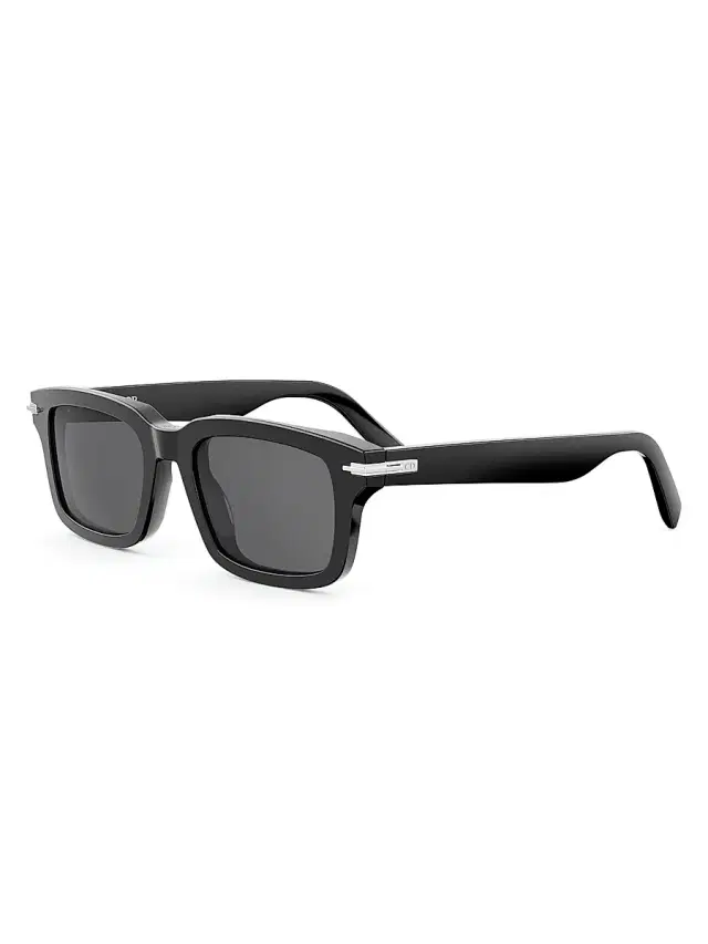 Dior Men's BlackSuit S16I Rectangular Sunglasses - Shiny Black And Smoke