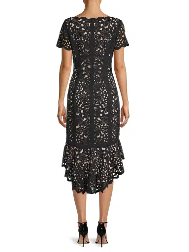 Shani Women's High-Low Crepe Dress - Black Nude - Size 16 | Thumbnail 5 Shani Women's High-Low Crepe Dress - Black Nude - Size 16 | Thumbnail 5