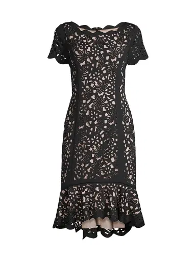 Shani Women's High-Low Crepe Dress - Black Nude - Size 16 | Thumbnail 1 Shani Women's High-Low Crepe Dress - Black Nude - Size 16 | Thumbnail 1