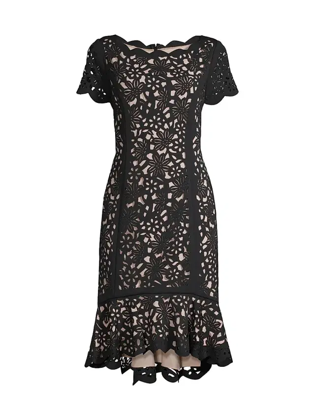 Shani Women's High-Low Crepe Dress - Black Nude